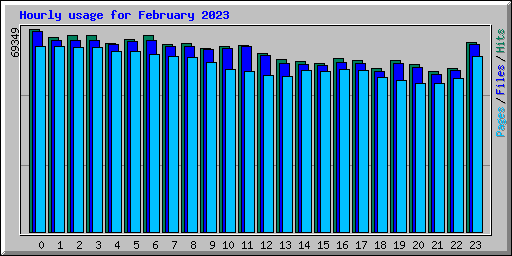 Hourly usage for February 2023