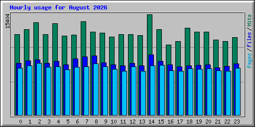Hourly usage for August 2026